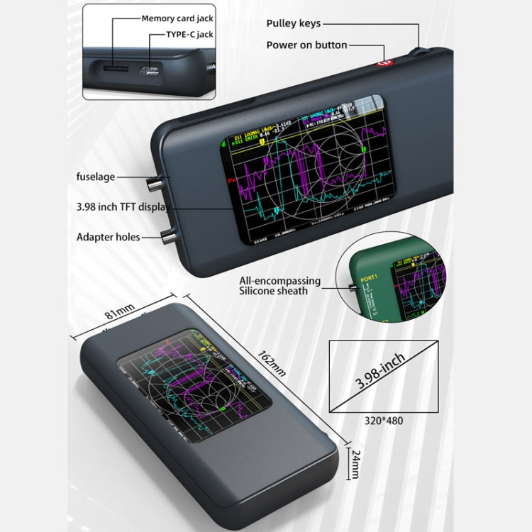 Handheld Vector Network Analyser Colorful Screen Network Tester, P5