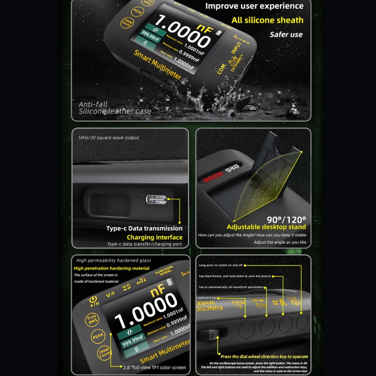 High Precision Digital Multimeter Portable Desktop Colorful Screen 20,000 Characters Multimeter, S40