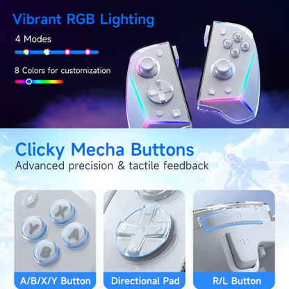 EasySMX S15 For Switch Wireless RGB Controller Split Joypad 6 Axis Gyroscop, Mechanical Hall Effect, S15