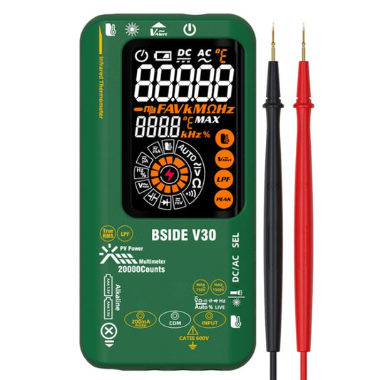 Intelligent Colorful Screen PV Multimeter Infrared Thermometer, V30 (Green)