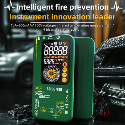 Intelligent Colorful Screen PV Multimeter Infrared Thermometer, V30 (Green)