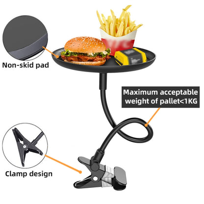 Adjustable Car Food Tray Clip-On Vehicle Small Dining Table Storage Shelf