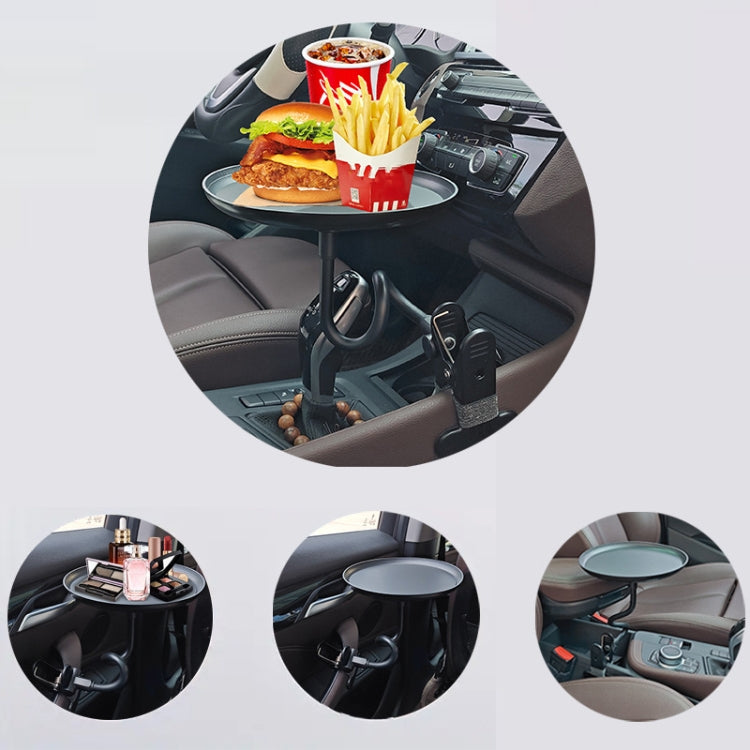 Adjustable Car Food Tray Clip-On Vehicle Small Dining Table Storage Shelf