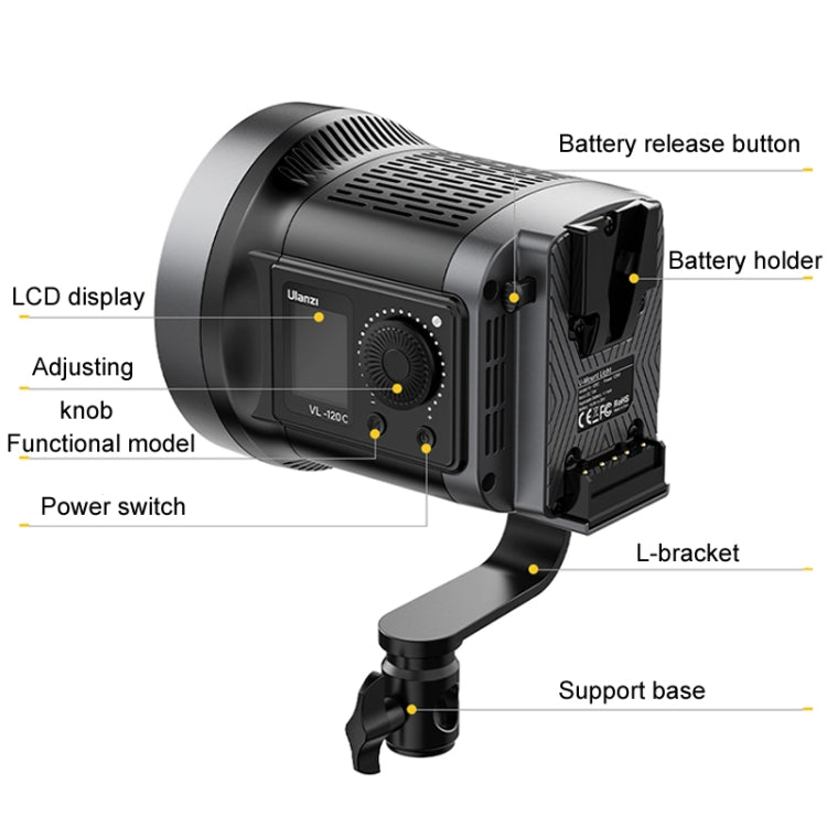 120W Photography Complementary Light Indoor Shooting Video Light, VL-120Bi COB, VL-120C RGB