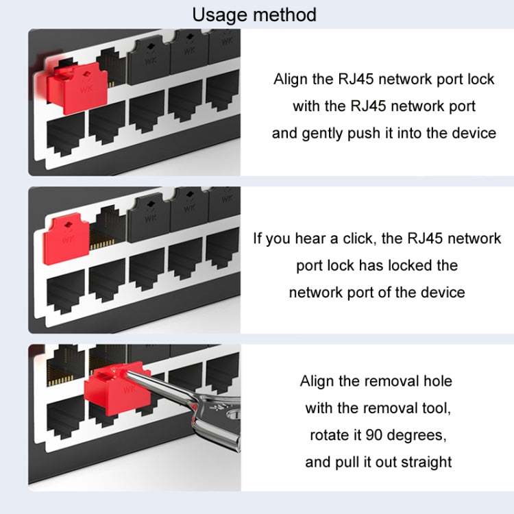 RJ45 Network Port Removable Safety Plug Dustproof Port Lock, Black 2 Plug+1 Key Outer Cover, White 2 Plug+1 Key Outer Cover, Yellow 2 Plug+1 Key Outer Cover, Red 2 Plug+1 Key Outer Cover, Transparent 2 Plug+1 Key Outer Cover, Blue 2 Plug+1 Key Outer Cover