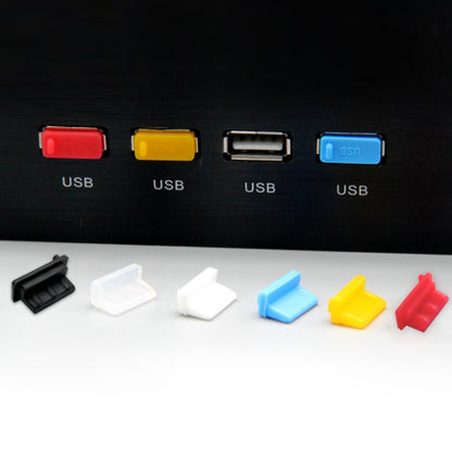 10pcs /Set USB 2.0 Female Port Dust Plug Charging Port Silicone Cover, Black, White, Red, Transparent, Yellow, Blue