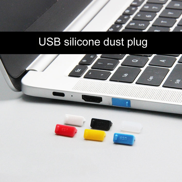 10pcs /Set USB 2.0 Female Port Dust Plug Charging Port Silicone Cover, Black, White, Red, Transparent, Yellow, Blue