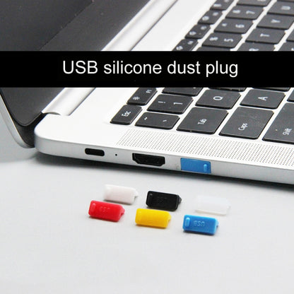 10pcs /Set USB 2.0 Female Port Dust Plug Charging Port Silicone Cover, Black, White, Red, Transparent, Yellow, Blue