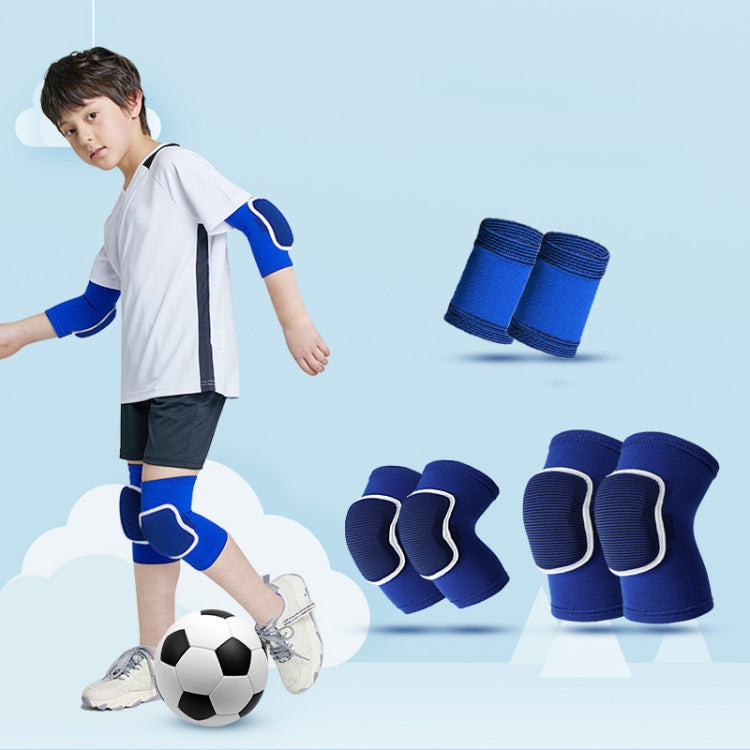 Sponge Children Football Protective Gear Outdoor Sports Equipment, Blue Knee Pads, Black Knee Pads, Blue 4 In 1, Black 4 In 1, Blue 6 In 1, Black 6 In 1, Blue 8 In 1, Black 8 In 1