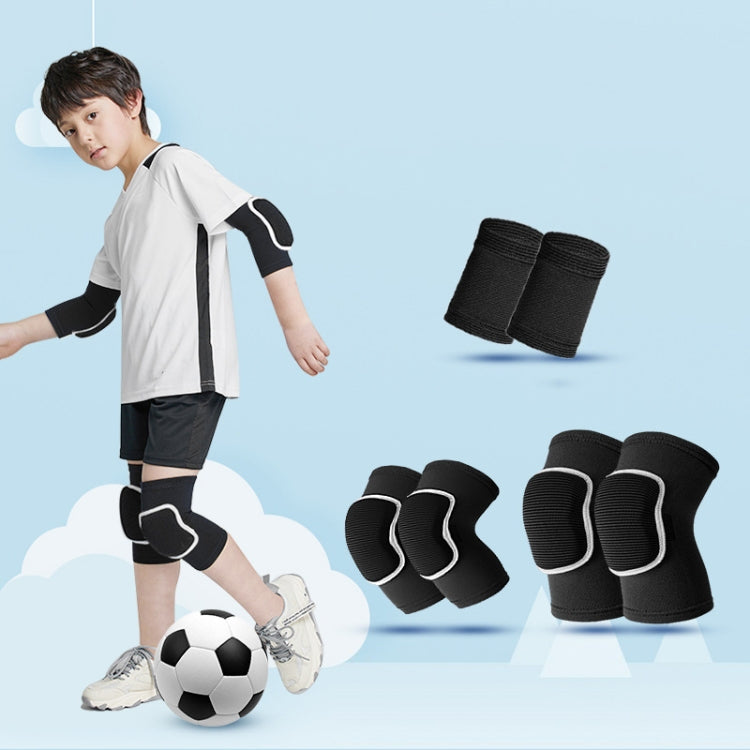 Sponge Children Football Protective Gear Outdoor Sports Equipment, Blue Knee Pads, Black Knee Pads, Blue 4 In 1, Black 4 In 1, Blue 6 In 1, Black 6 In 1, Blue 8 In 1, Black 8 In 1