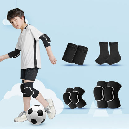 Sponge Children Football Protective Gear Outdoor Sports Equipment, Blue Knee Pads, Black Knee Pads, Blue 4 In 1, Black 4 In 1, Blue 6 In 1, Black 6 In 1, Blue 8 In 1, Black 8 In 1
