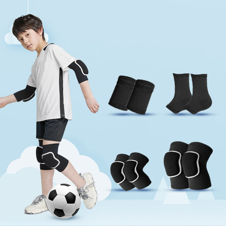 Sponge Children Football Protective Gear Outdoor Sports Equipment, Blue Knee Pads, Black Knee Pads, Blue 4 In 1, Black 4 In 1, Blue 6 In 1, Black 6 In 1, Blue 8 In 1, Black 8 In 1
