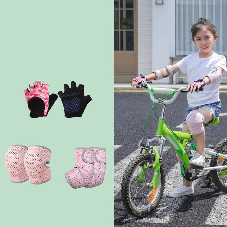 Nailekesi Kids Outdoor Sports Equipment Anti-fall Protective Gear, Pink 4 In 1, Gray Purple 6 In 1, Black 6 In 1, Pink 6 In 1, Gray Purple Knee Pads, Black Knee Pads, Pink Knee Pads