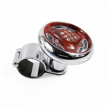 Car Steering Wheel Foldable Ball Bearing Turning Booster, Black, Silver, Electroplating, Mahogany, Carbon Fiber Pattern
