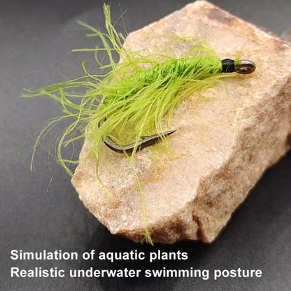 Imitation Aquatic Grass Fishing Hooks Grass Hooks, Single Hook, 4pcs /Box Hooks, 3pcs /Set Cordset