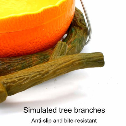 Parrot Spill-Proof Plastic Feeder Fruit Shape Bird Cage Food Cup, Apple, Orange, Pomegranate, Pumpkin, Corn