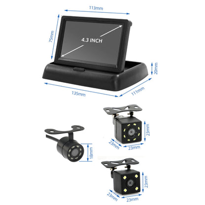 4.3 Inch Display Night Vision Waterproof Reversing Camera +7 Meter Extension Cable, Detachable Screen + Butterfly Camera, Detachable Screen + Butterfly 8 Light Camera, Detachable Screen + External 4 Light Camera
