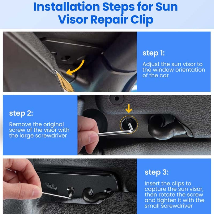 Car Sun Visor Repair Kit For Jeep Wrangler JK2018 / Wrangler 2018-2023 / Gladiator 2020-2023