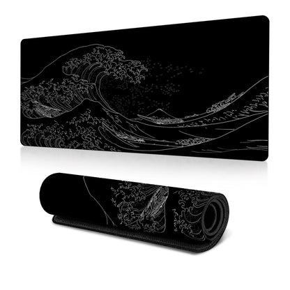 Big Wave Gaming Mouse Pad Non-Slip Rubber Desk Mat, 300x600x2mm, 300x700x3mm, 300x800x2mm, 300x800x3mm, 400x900x2mm, 400x900x3mm