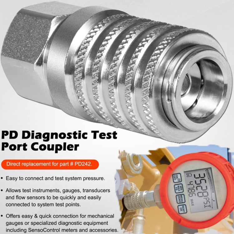 PD242 Series PD Steel Hydraulic Test Port And Diagnostic Equipment Quick Connect Coupler