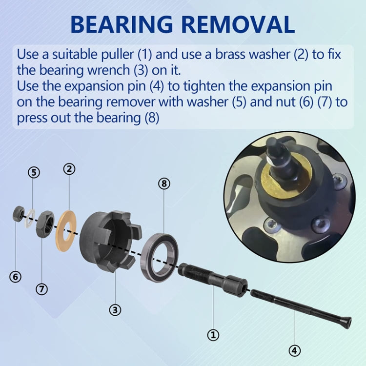 For Harley Davidson Motorcycle Wheel Bearing Pulling Tool, 18pcs / Set