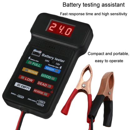 Battery Tester Car Battery Checker Electricity Capacity Tester, 12/24V