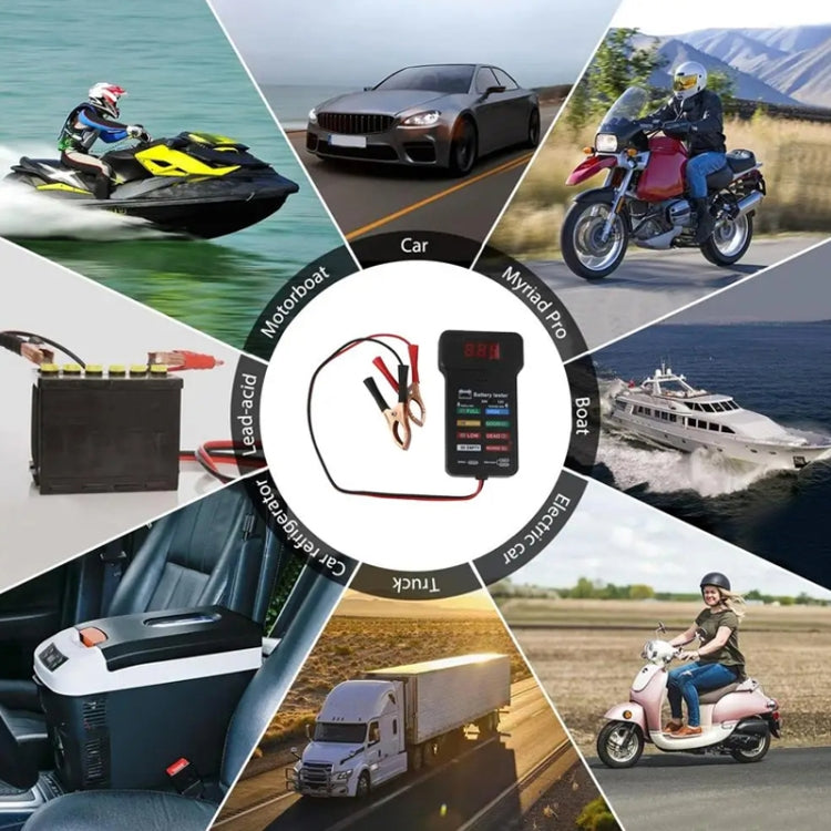 Battery Tester Car Battery Checker Electricity Capacity Tester, 12/24V