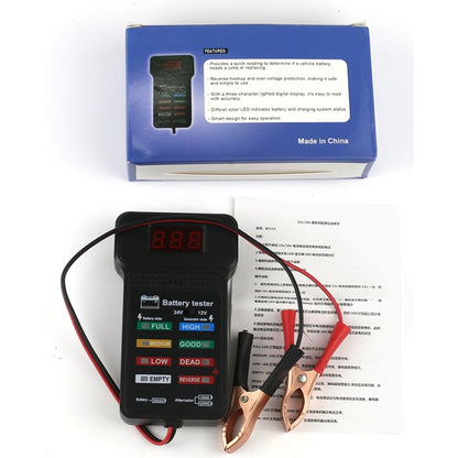 Battery Tester Car Battery Checker Electricity Capacity Tester, 12/24V