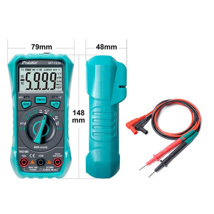 ProsKit MT-1236-C 3-5/6 True-RMS Digital Multimeter For ACA, ACV, DCA, DCV, Frequency, Cycle Duty, Diode Test, MT-1236-C