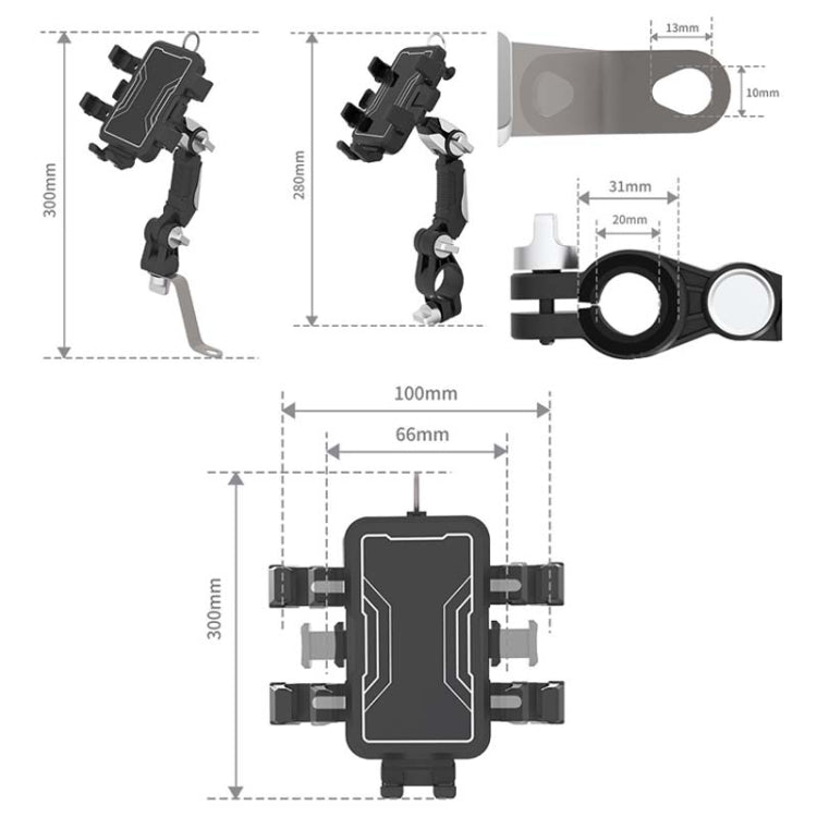 Bike Motorcycle Outdoor Riding Shockproof Cell Phone Navigation Bracket, DC2301A, MT2301
