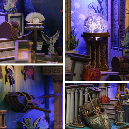 DIY Assembled LED Three-dimensional Undersea Fantasy Bookend Model Children Luminous Toy, Undersea Fantasy