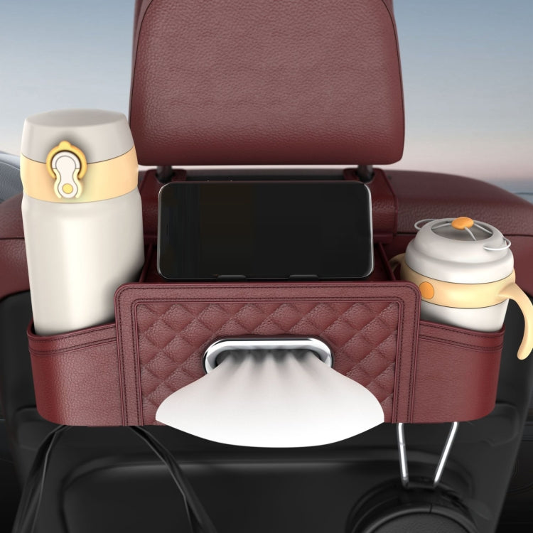 Multifunctional Car Seat Back Tissue Storage Box Hanging Bag