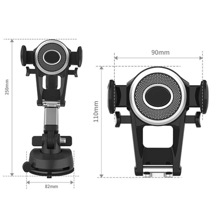 Car Suction Cup Multi-function Cell Phone Navigation Mount, With Hose, With Triangle Air Vent, With Flat Clip