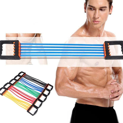 5 Resistance Tubes Chest Expander Pectoral Exercise Puller Arm Strength Trainer Detachable Pull Rope Fitness Equipment