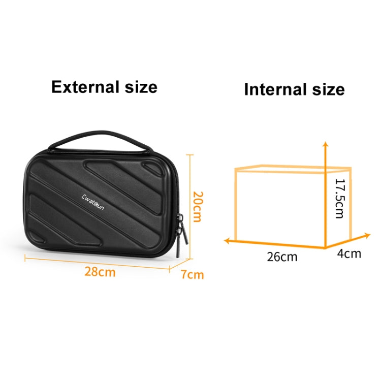 Cwatcun D163 Photography Accessories Organiser EVA Hard Shell Drop-proof Clutch Portable Digital Bag, D163