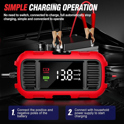 FOXSUR 2A 12V Motorcycle ATV Fully Automatic Trickle Battery Charger, US Plug, EU Plug