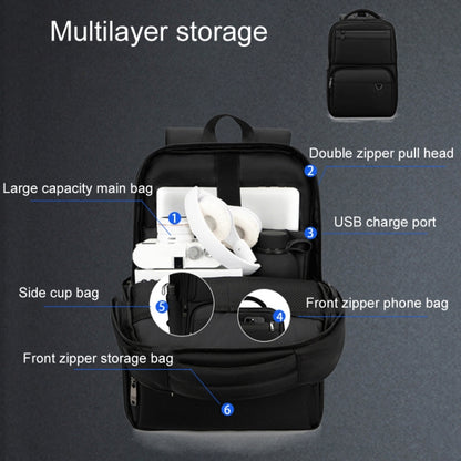 SKV B23889 Men Large Capacity Double-Shoulder Business Laptop Bag, B23889