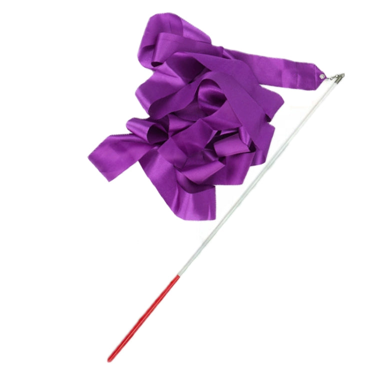 10pcs 4m Rhythmic Gymnastics Ribbons Dance Fitness Toys Sports Equipment, 7 Color, Purple, Dazzling