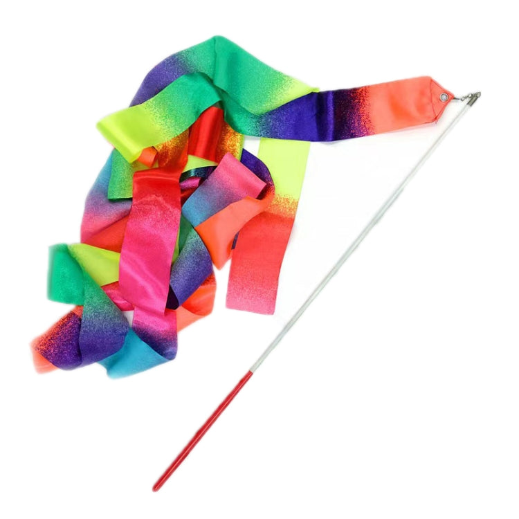 10pcs 4m Rhythmic Gymnastics Ribbons Dance Fitness Toys Sports Equipment, 7 Color, Purple, Dazzling