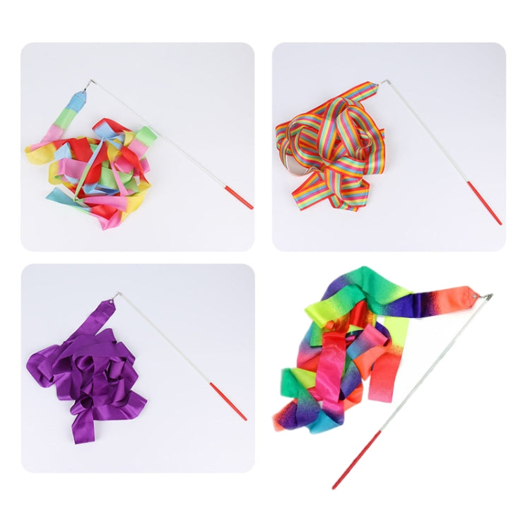 10pcs 4m Rhythmic Gymnastics Ribbons Dance Fitness Toys Sports Equipment, 7 Color, Purple, Dazzling