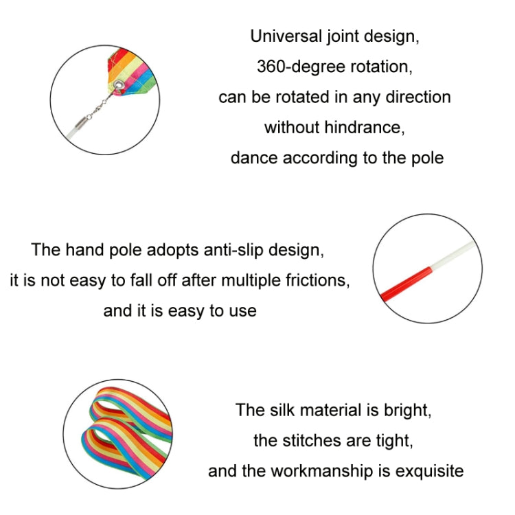 10pcs 4m Rhythmic Gymnastics Ribbons Dance Fitness Toys Sports Equipment, 7 Color, Purple, Dazzling