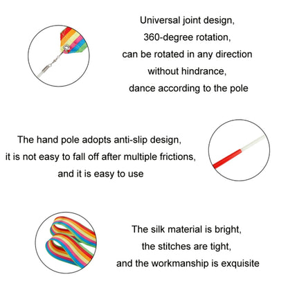 10pcs 4m Rhythmic Gymnastics Ribbons Dance Fitness Toys Sports Equipment, 7 Color, Purple, Dazzling