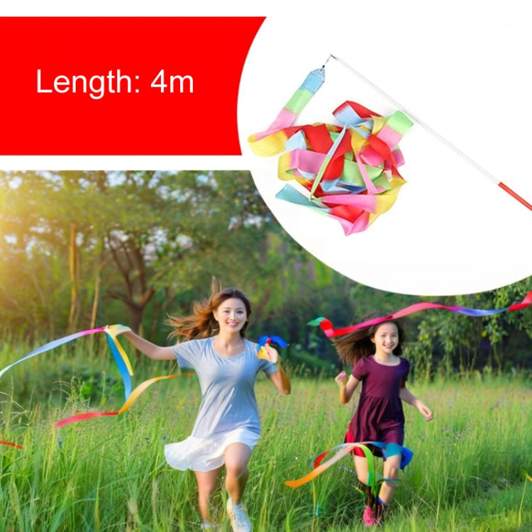 10pcs 4m Rhythmic Gymnastics Ribbons Dance Fitness Toys Sports Equipment, 7 Color, Purple, Dazzling