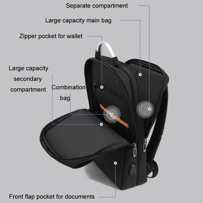 SKV BLB21282 Men Business Duty Traveling Double Shoulder Bag Lightweight Large Capacity Laptop Backpack