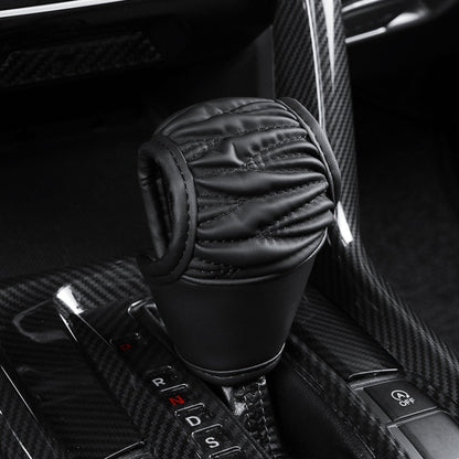 Car Universal Leather Gear Sleeve Breathable Gearshift Cover, T Type Black, T Type Red With Black Line, T Type Yellow, Manual Gear Black, Manual Gear Red With Black Line, Manual Gear Yellow, Automatic Gear Black, Automatic Gear Red With Black Line