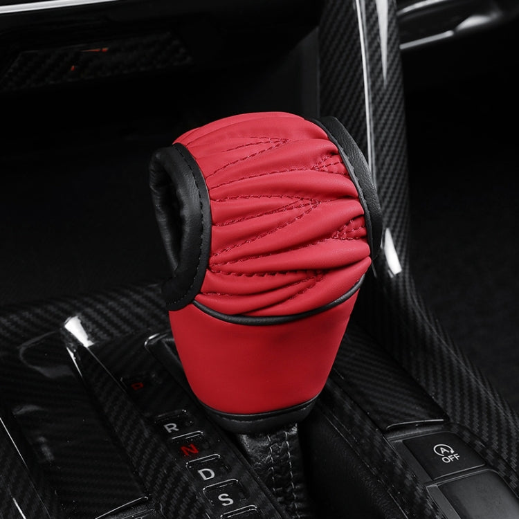 Car Universal Leather Gear Sleeve Breathable Gearshift Cover, T Type Black, T Type Red With Black Line, T Type Yellow, Manual Gear Black, Manual Gear Red With Black Line, Manual Gear Yellow, Automatic Gear Black, Automatic Gear Red With Black Line