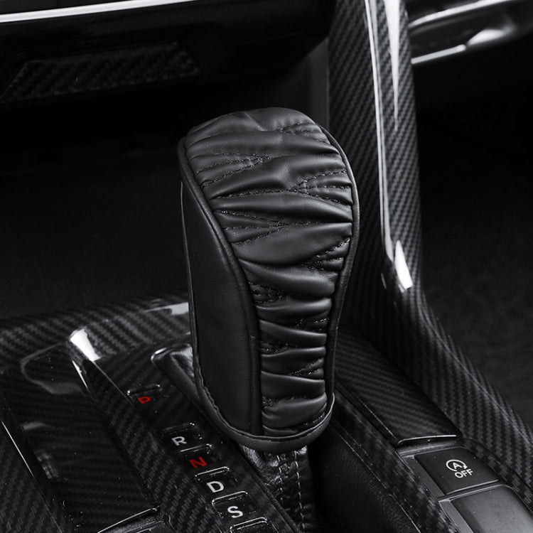 Car Universal Leather Gear Sleeve Breathable Gearshift Cover, T Type Black, T Type Red With Black Line, T Type Yellow, Manual Gear Black, Manual Gear Red With Black Line, Manual Gear Yellow, Automatic Gear Black, Automatic Gear Red With Black Line