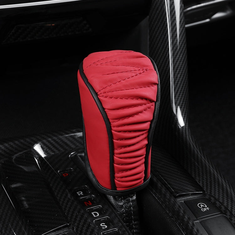Car Universal Leather Gear Sleeve Breathable Gearshift Cover, T Type Black, T Type Red With Black Line, T Type Yellow, Manual Gear Black, Manual Gear Red With Black Line, Manual Gear Yellow, Automatic Gear Black, Automatic Gear Red With Black Line