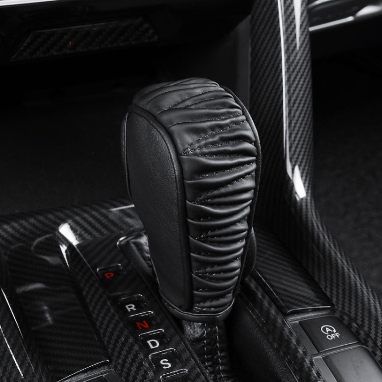 Car Universal Leather Gear Sleeve Breathable Gearshift Cover, T Type Black, T Type Red With Black Line, T Type Yellow, Manual Gear Black, Manual Gear Red With Black Line, Manual Gear Yellow, Automatic Gear Black, Automatic Gear Red With Black Line