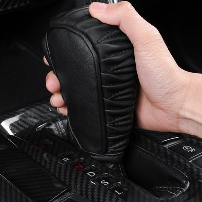 Car Universal Leather Gear Sleeve Breathable Gearshift Cover, T Type Black, T Type Red With Black Line, T Type Yellow, Manual Gear Black, Manual Gear Red With Black Line, Manual Gear Yellow, Automatic Gear Black, Automatic Gear Red With Black Line